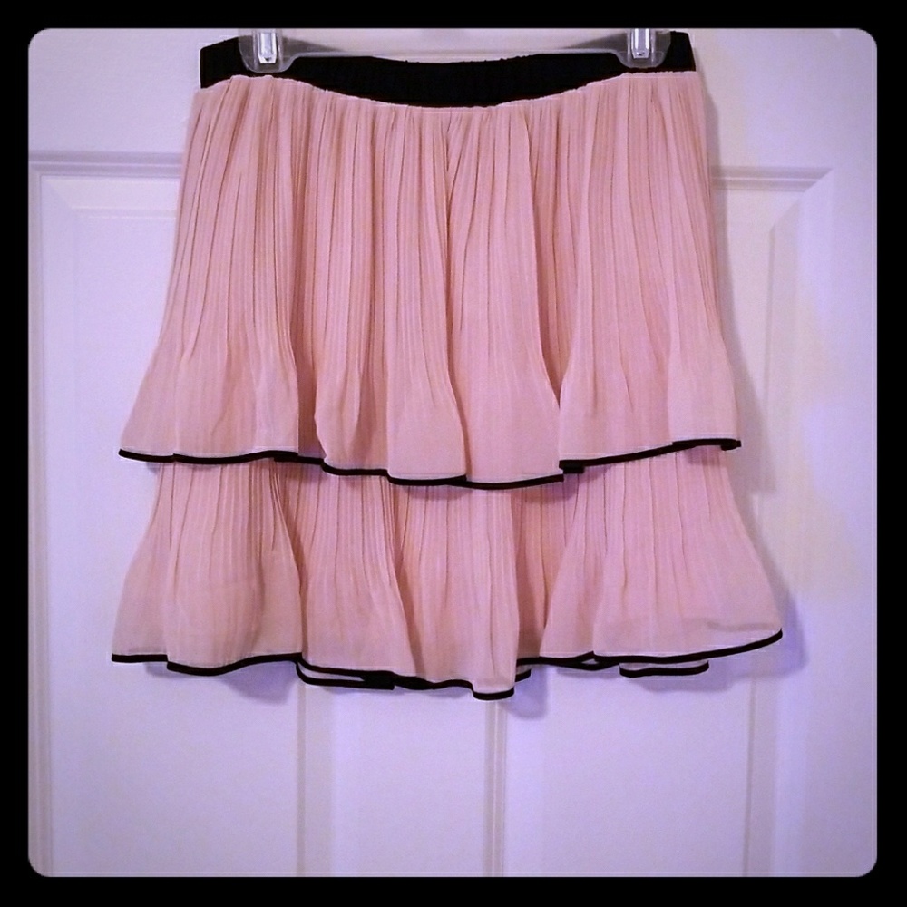 New tiered pleated blush & black skirt!